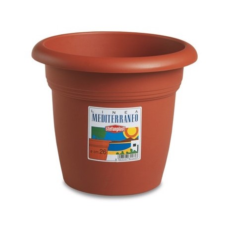 Vaso plastica color terracotta dal 16 al 65 di diametro