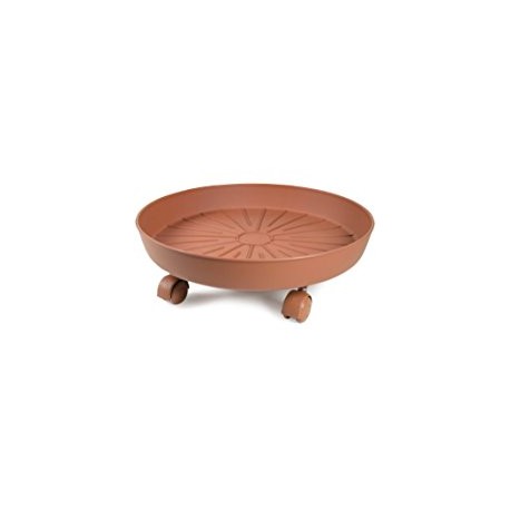 sottovaso plastica color terracotta con ruote