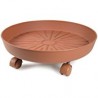 sottovaso plastica color terracotta con ruote