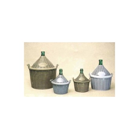 damigiana vetro con rivestimento in plastica