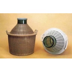 damigiana vetro con rivestimento in plastica