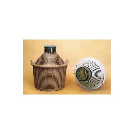 damigiana vetro con rivestimento in plastica